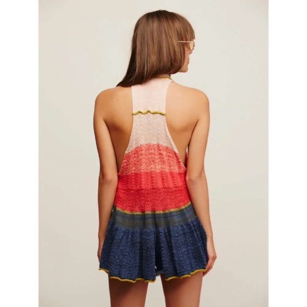 NEW Free People M Peplum Polo Knit Sleeveless Tank